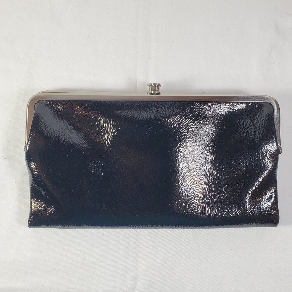 Patent Black Leather HOBO Lauren Wallet